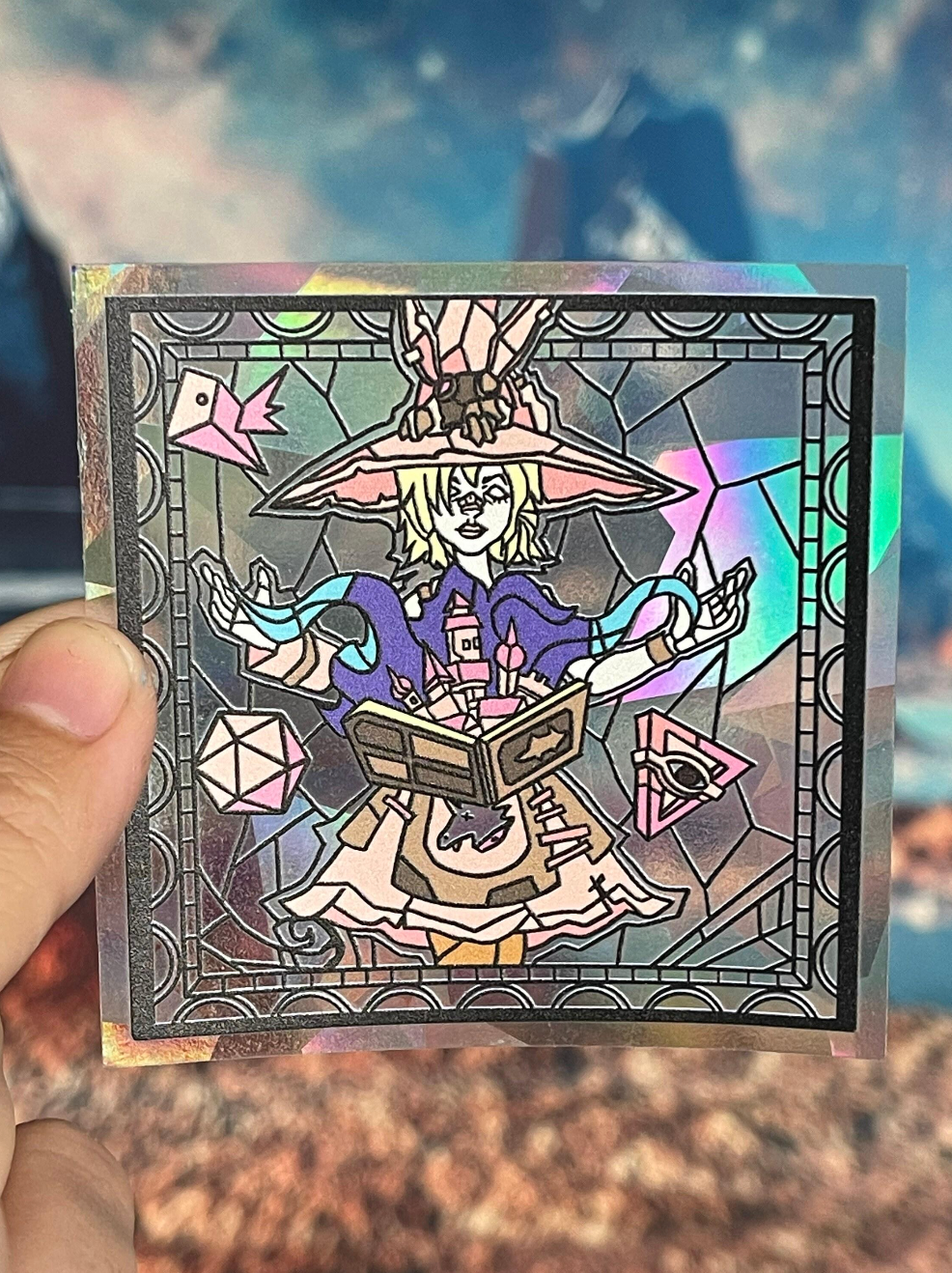 Wizard Bunny Lover Suncatcher Sticker