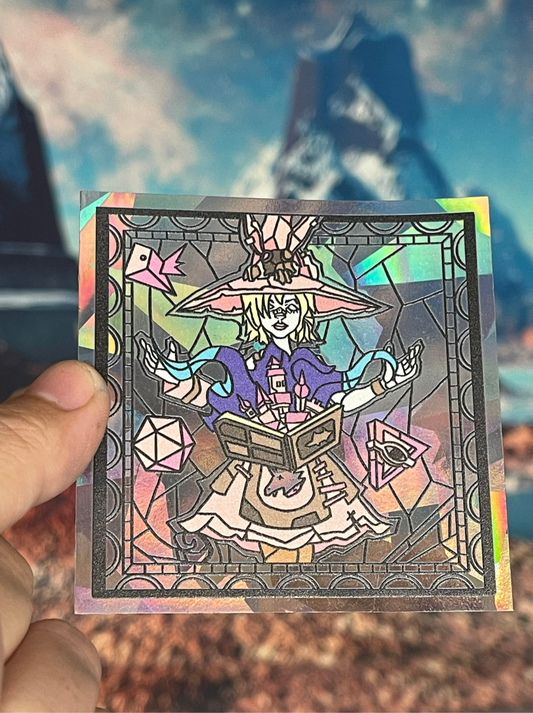 Wizard Bunny Lover Suncatcher Sticker