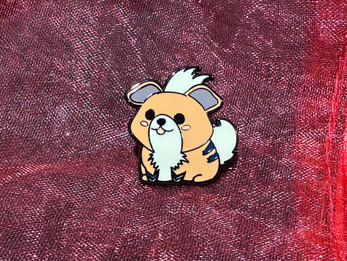 Fire Puppy Enamel Pin