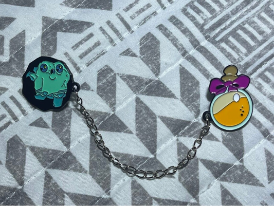 Bouldy and Nectar Chain Enamel Pin Hades