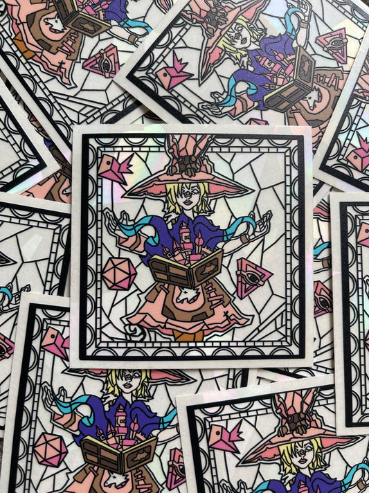 Wizard Bunny Lover Suncatcher Sticker