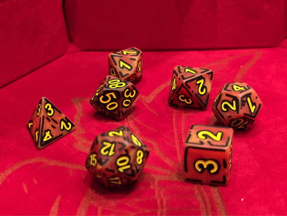 Ember Matte (7) Resin DnD Dice Set