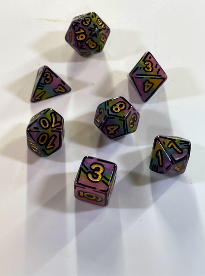Pastel Rainbow (7) Acrylic DnDDice Set