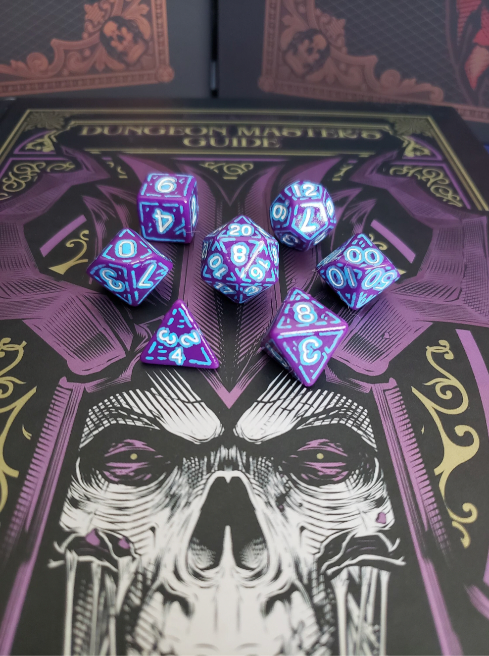 Purple and Blue (7) Acrylic DnD Dice Set