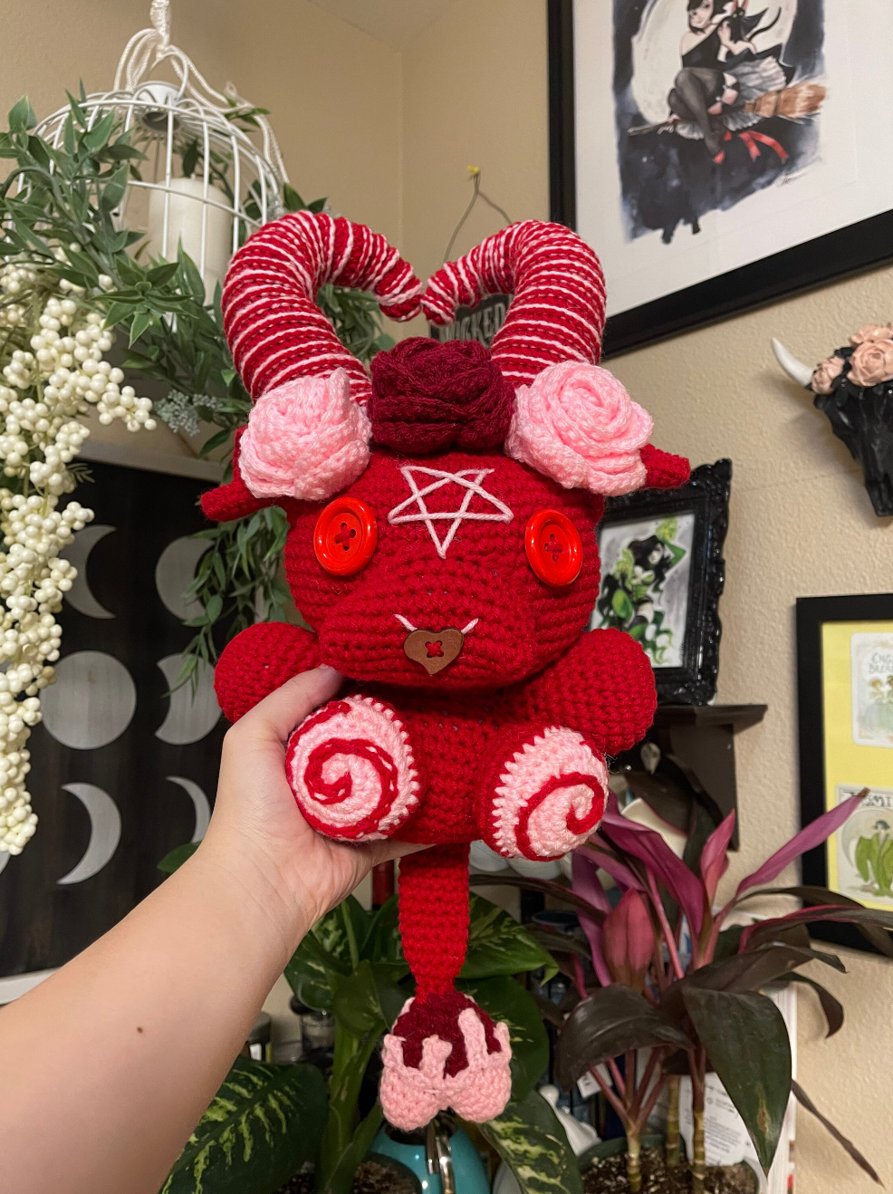 Valentine Goat Crochet Amigurumi